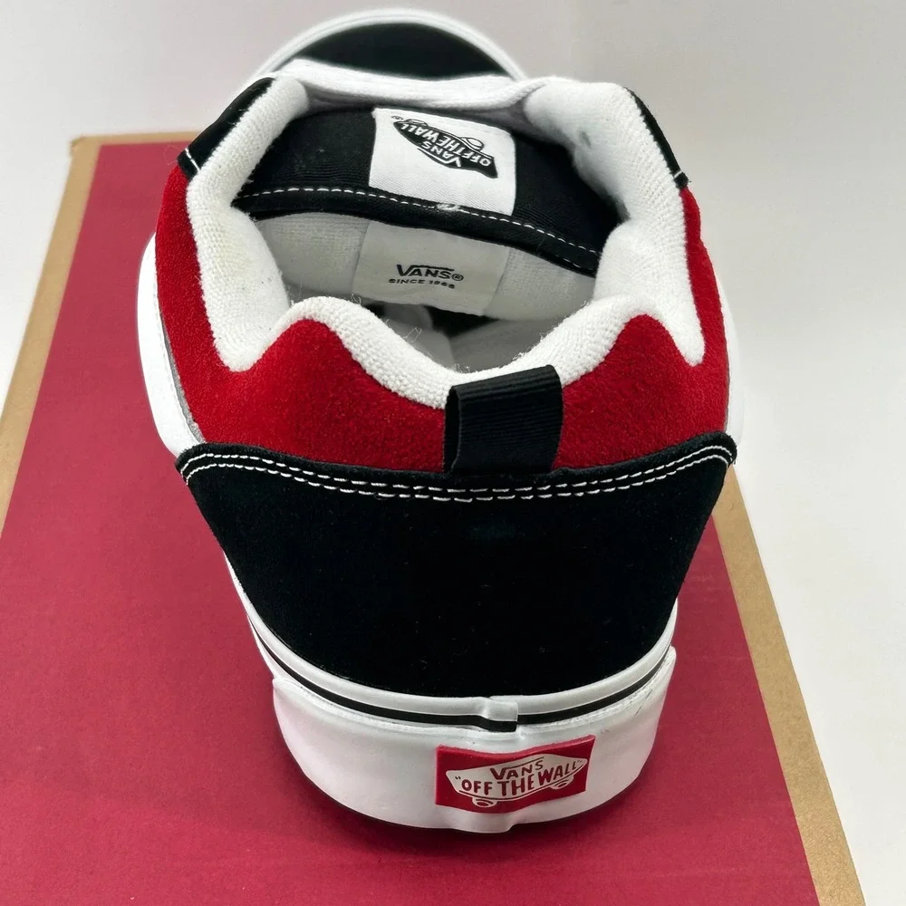Vans Knu Skool Mens 13 Red True White Black Suede Chunky Skate Shoes New
